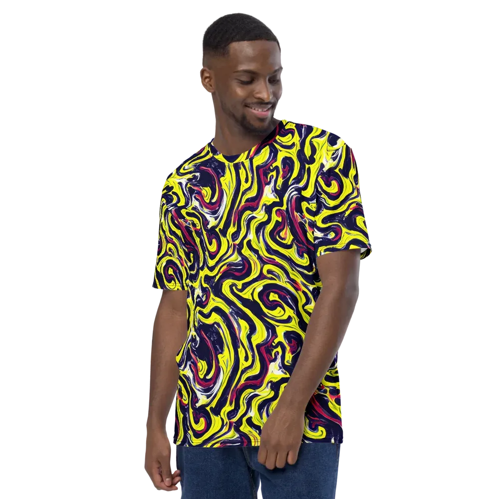 Citrus Thunder on Men's Crew Neck T-Shirt — Left