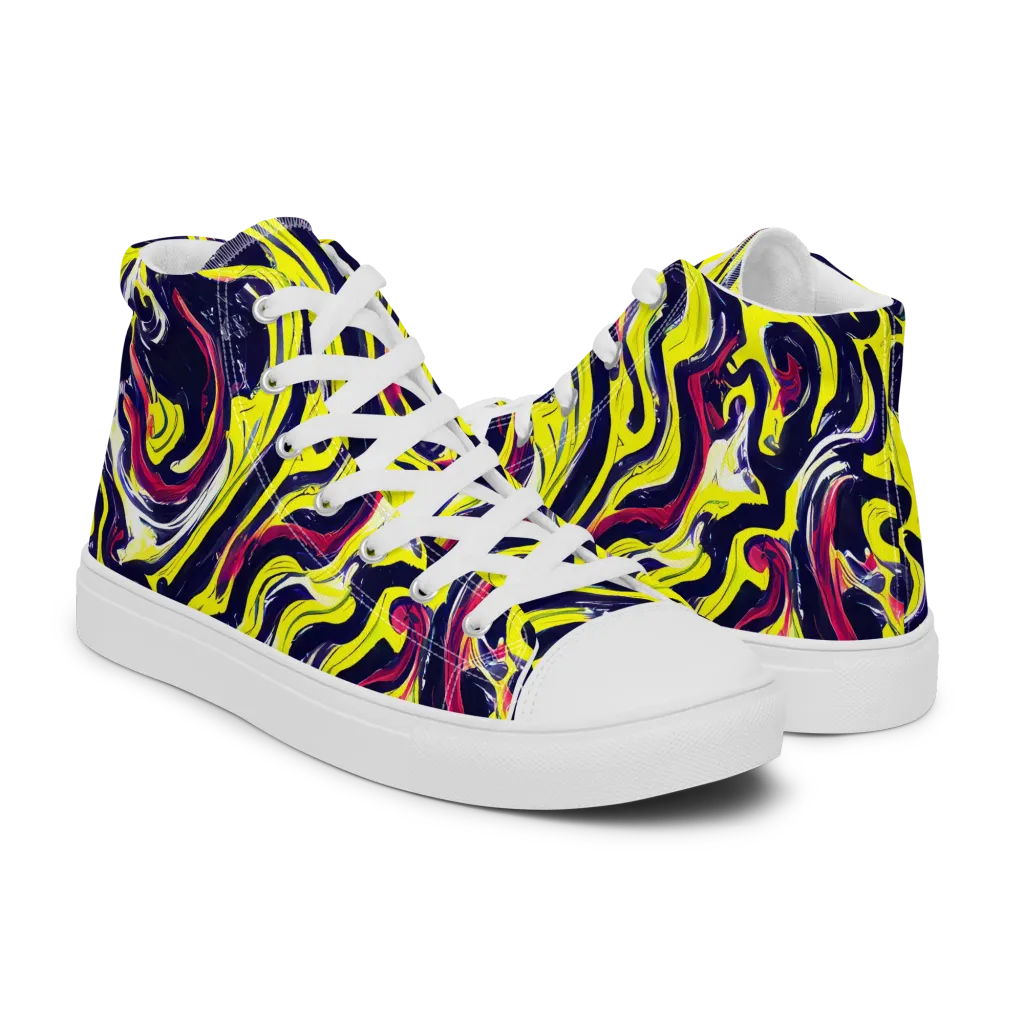 Citrus Thunder on Men's High Top Canvas Shoes — Right