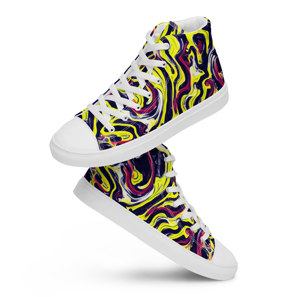Citrus Thunder on Men's High Top Canvas Shoes — Front
