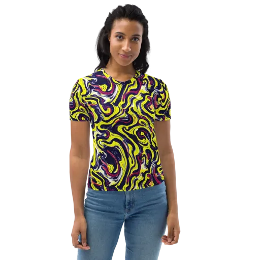 Citrus Thunder on a Women's Crew Neck T-Shirt