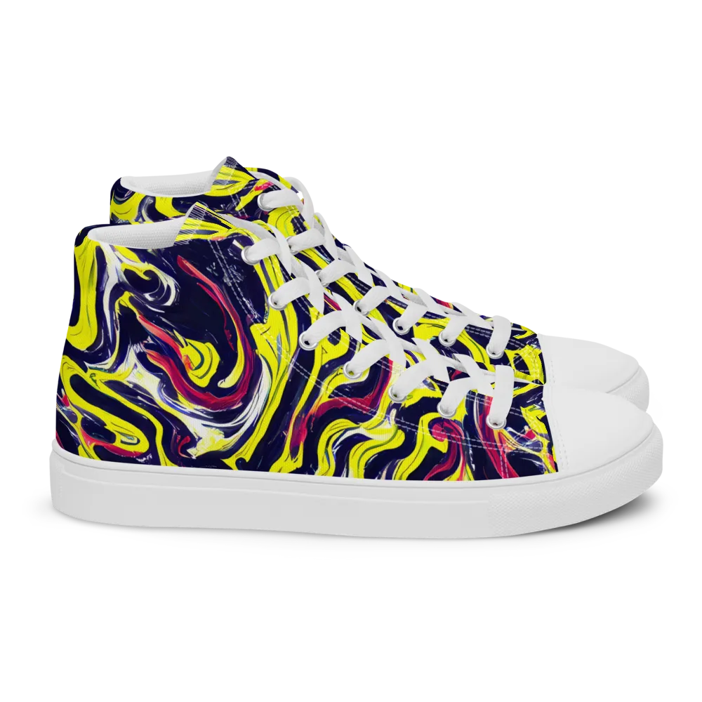 Citrus Thunder on Women's High Top Canvas Shoes — Right