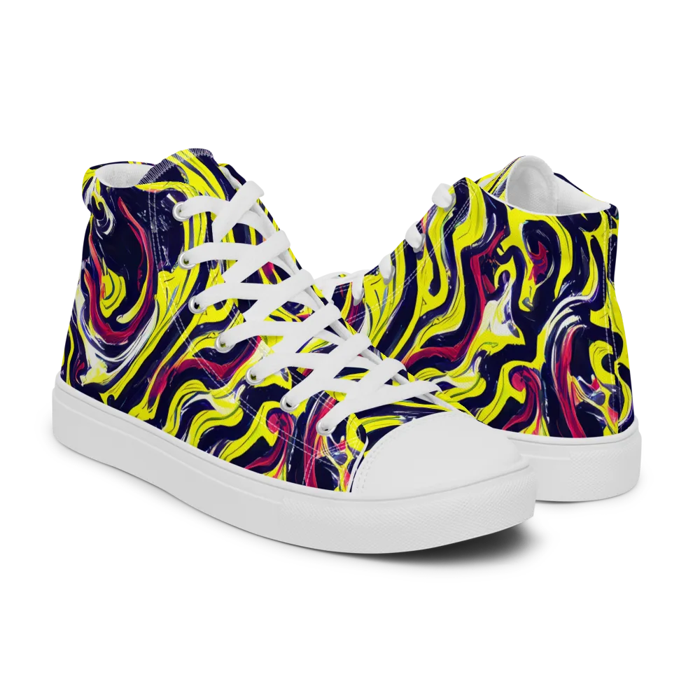 Citrus Thunder on Women's High Top Canvas Shoes — Right