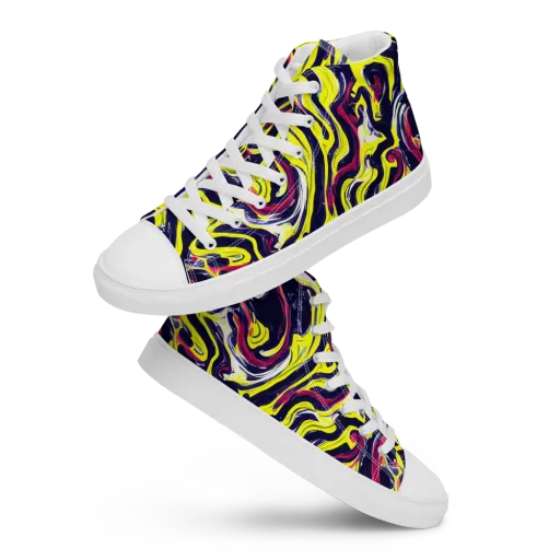 Citrus Thunder on a Women's High Top Canvas Shoes
