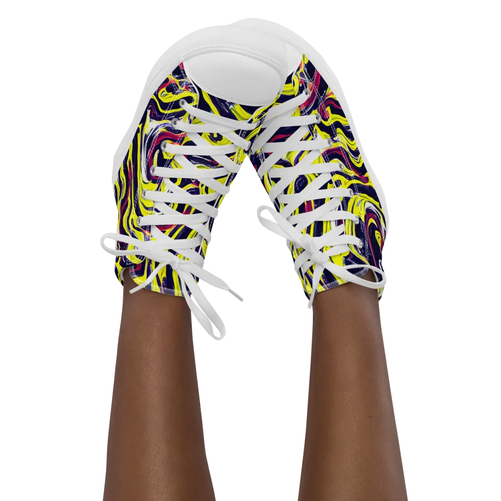 Citrus Thunder on Women's High Top Canvas Shoes — Front