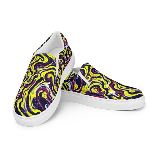 Citrus Thunder on a Men's Slip-On Canvas Shoes