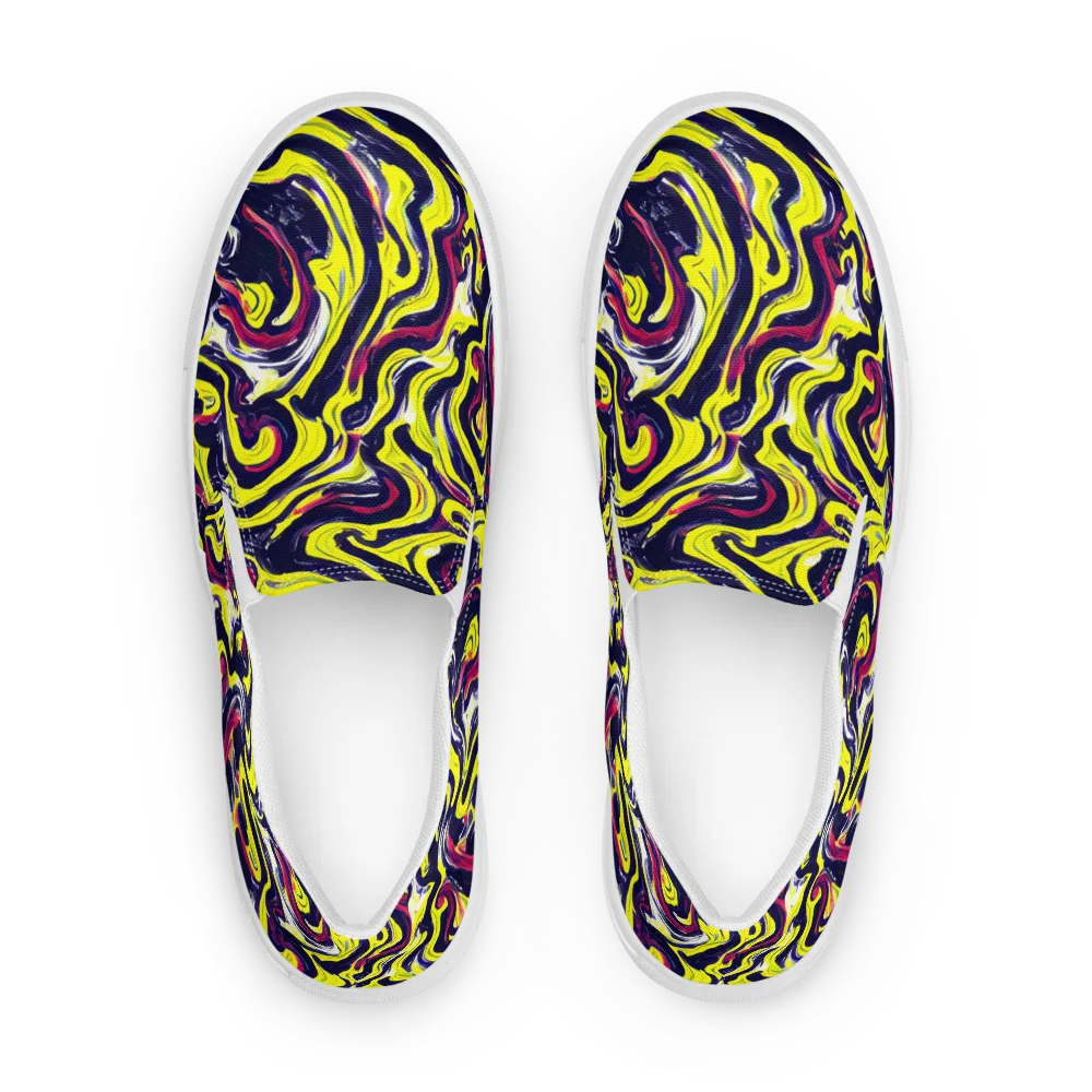 Citrus Thunder on Women's Slip-On Canvas Shoes — Front