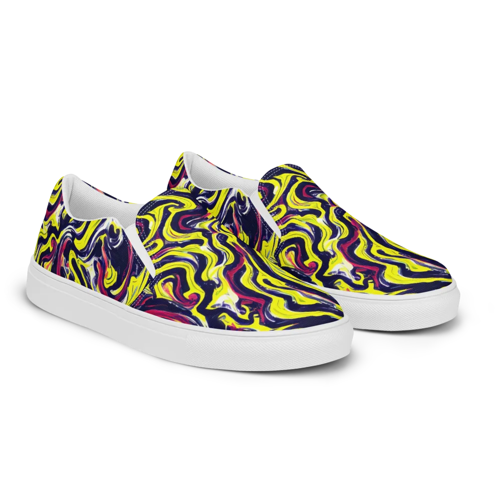 Citrus Thunder on Women's Slip-On Canvas Shoes — Right Front