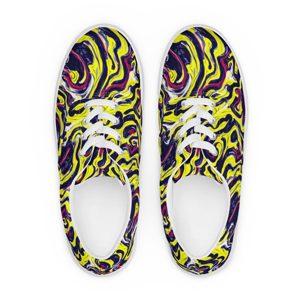 Citrus Thunder on Men's Lace-Up Canvas Shoes — Front