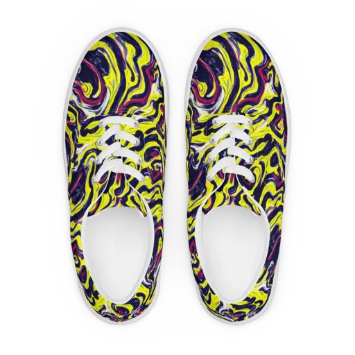 Citrus Thunder on a Men's Lace-Up Canvas Shoes