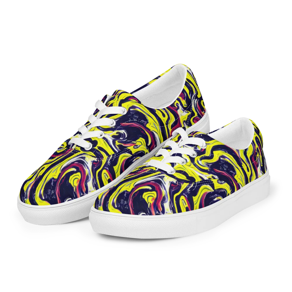 Citrus Thunder on Men's Lace-Up Canvas Shoes — Left Front
