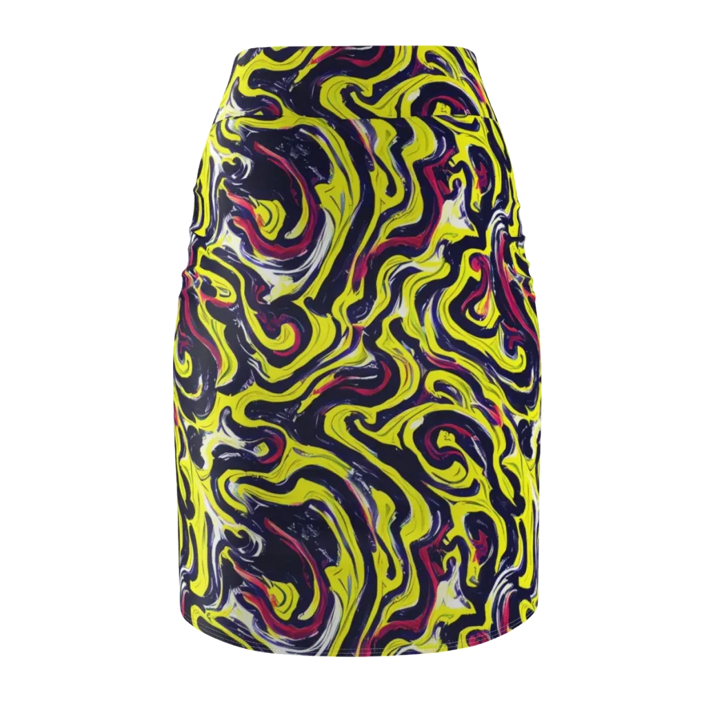 Citrus Thunder on Pencil Skirt — Back
