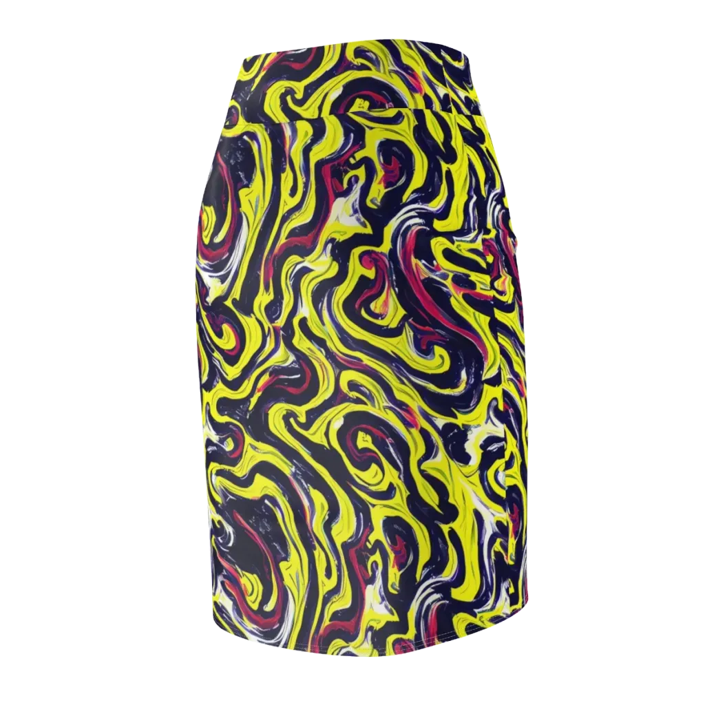 Citrus Thunder on Pencil Skirt — Back Side