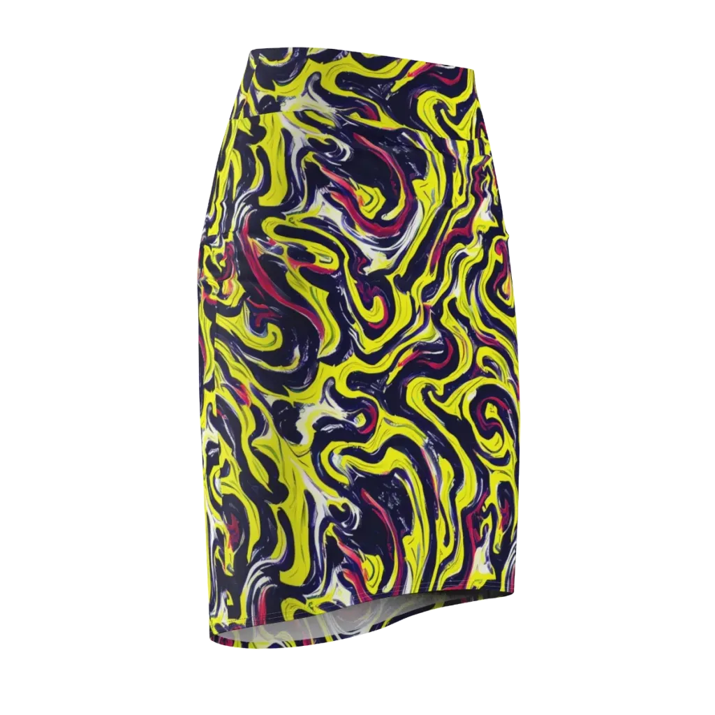 Citrus Thunder on Pencil Skirt — Front Side