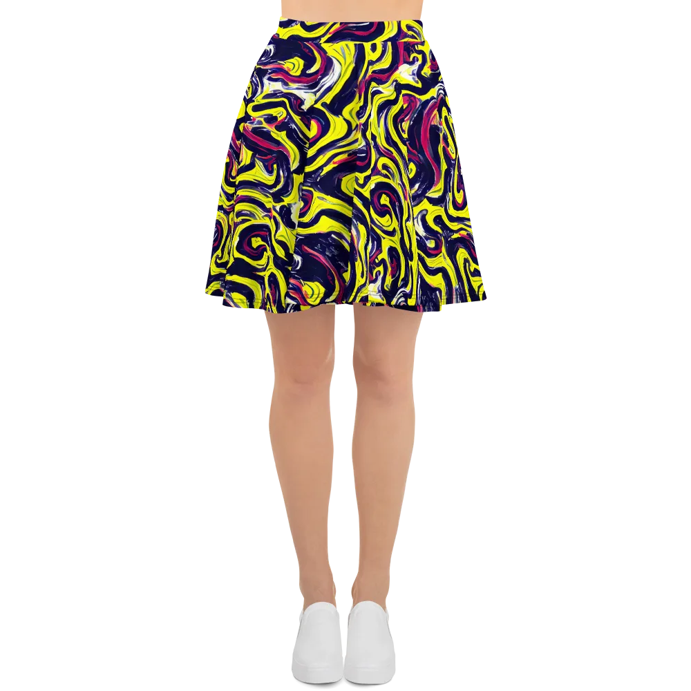 Citrus Thunder on Skater Skirt — Front