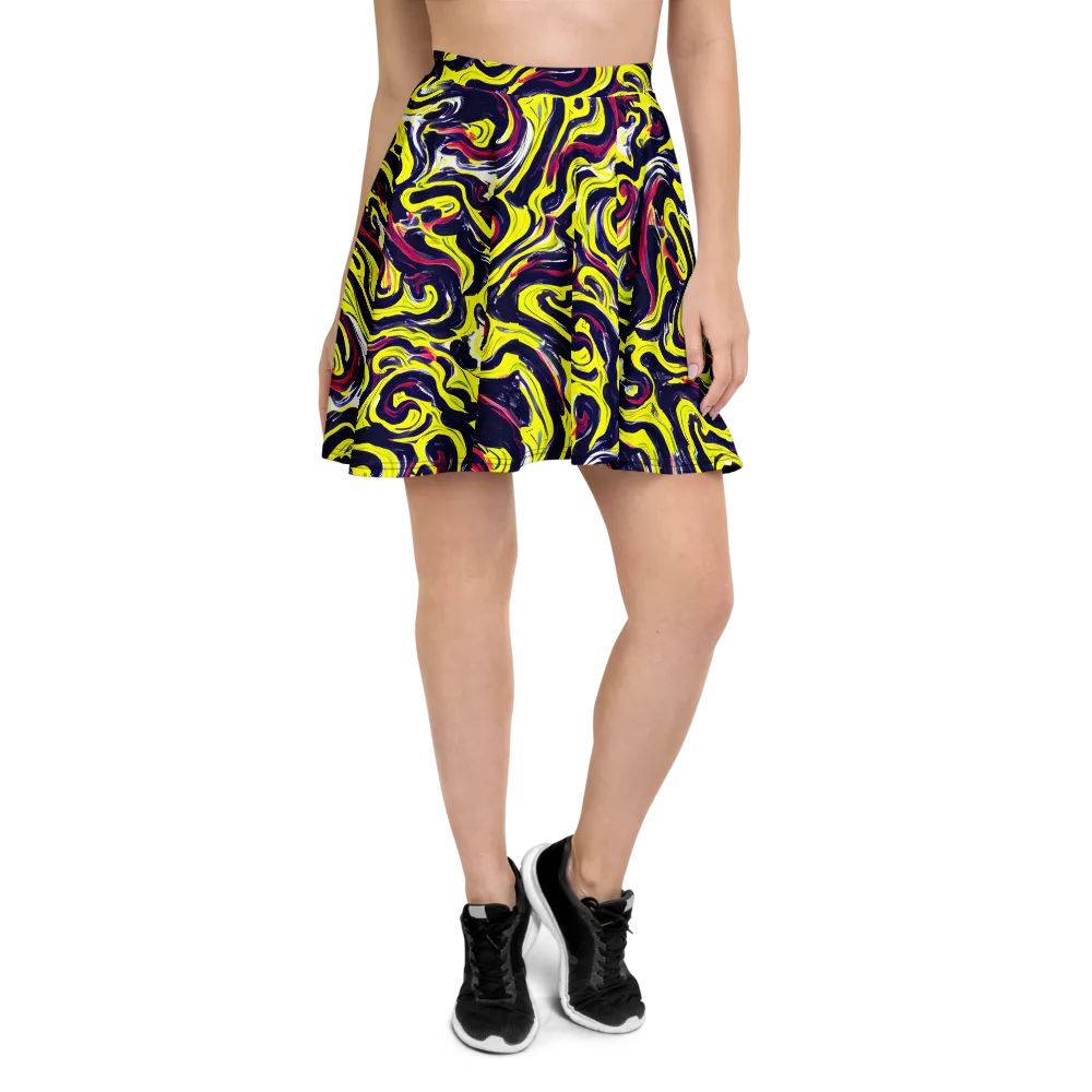 Citrus Thunder on Skater Skirt — Front