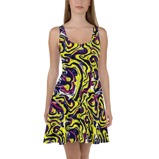 Citrus Thunder on a Skater Dress