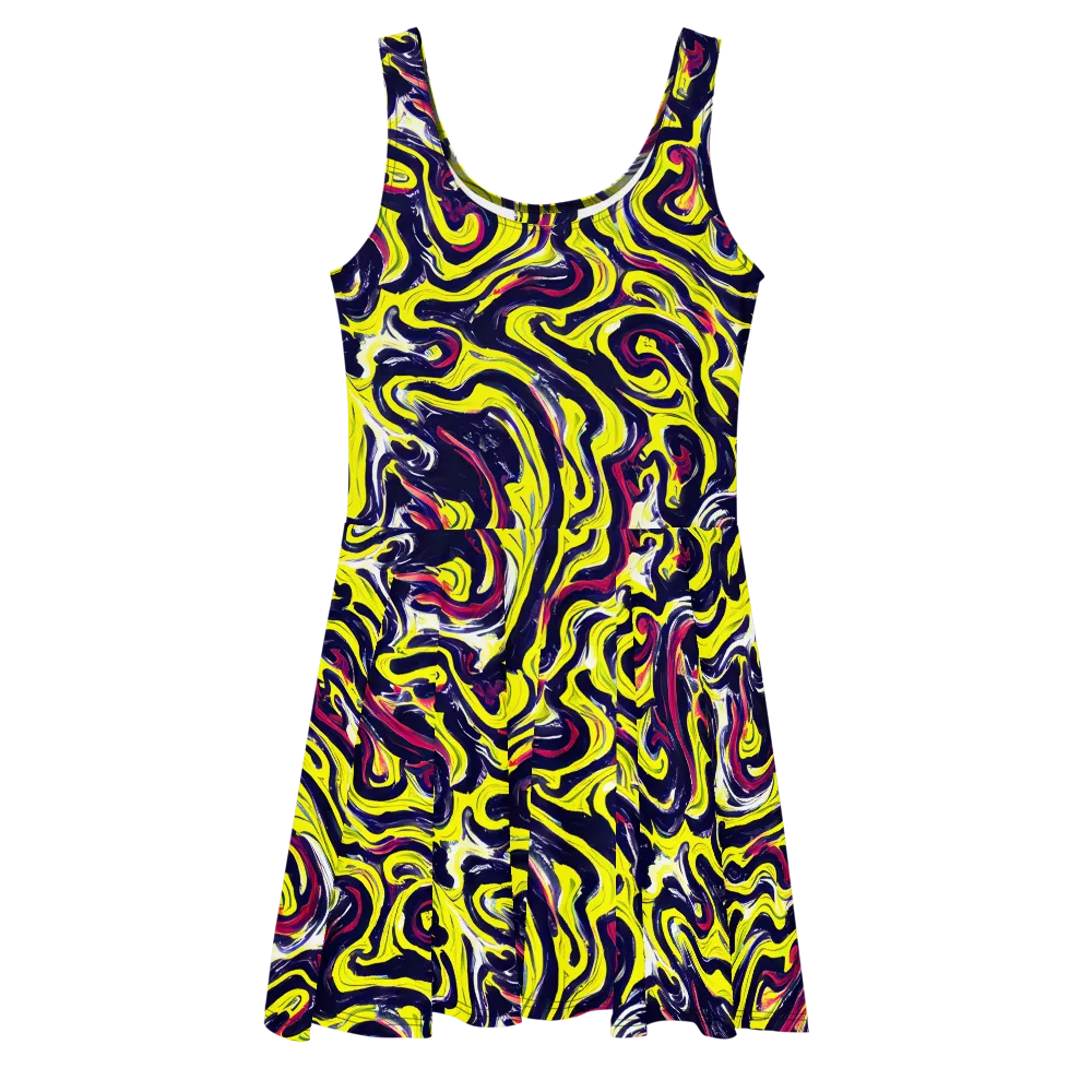 Citrus Thunder on Skater Dress — Front
