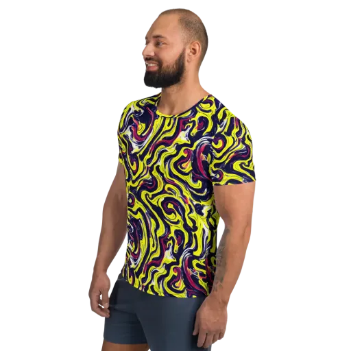 Citrus Thunder on a Men's Athletic T-Shirt