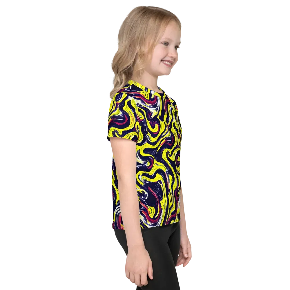 Citrus Thunder on Kids Crew Neck T-Shirt — Right