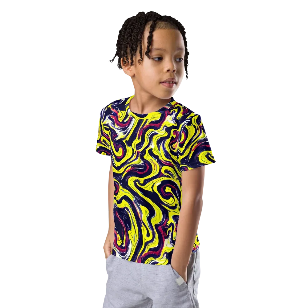 Citrus Thunder on Kids Crew Neck T-Shirt — Left Front