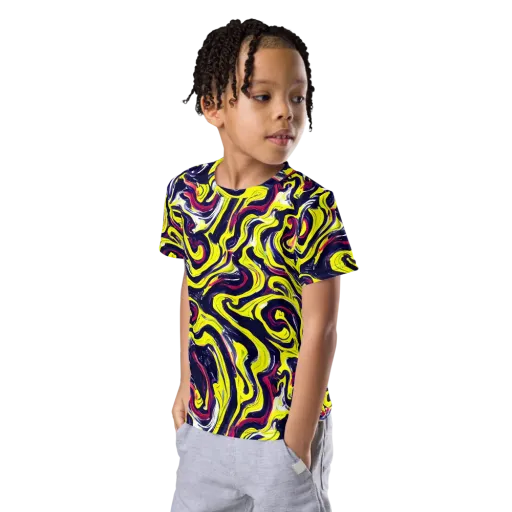 Citrus Thunder on a Kids Crew Neck T-Shirt