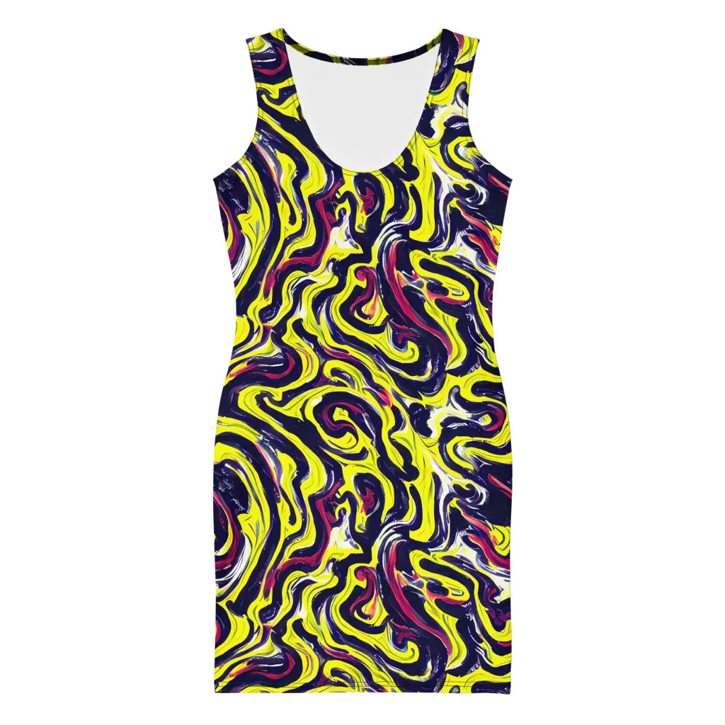 Citrus Thunder on Bodycon Dress — Front