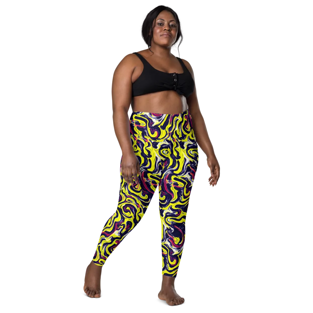 Citrus Thunder on Leggings with Pockets — Front