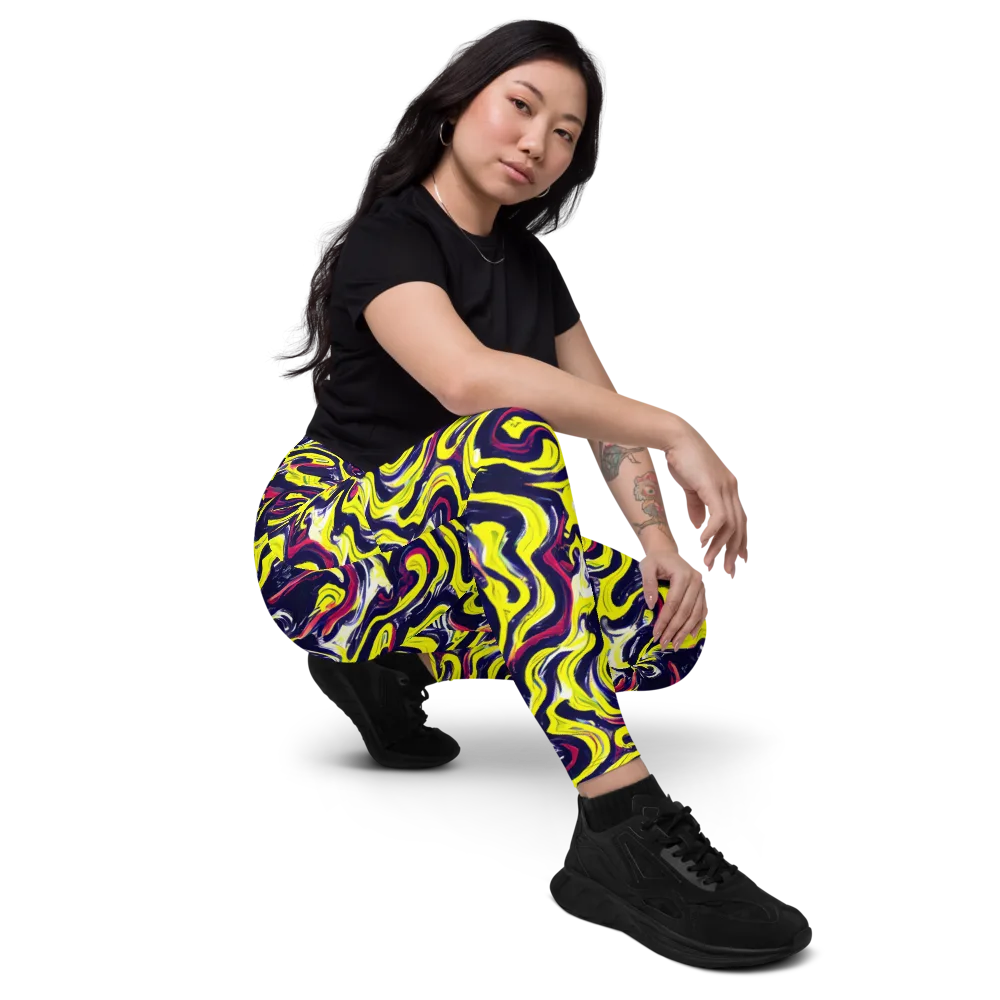 Citrus Thunder on Leggings with Pockets — Right Front