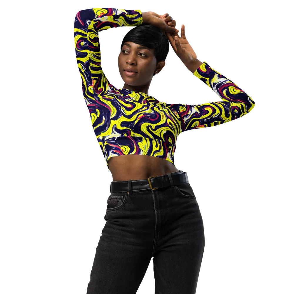 Citrus Thunder on Long Sleeve Crop Top — Front