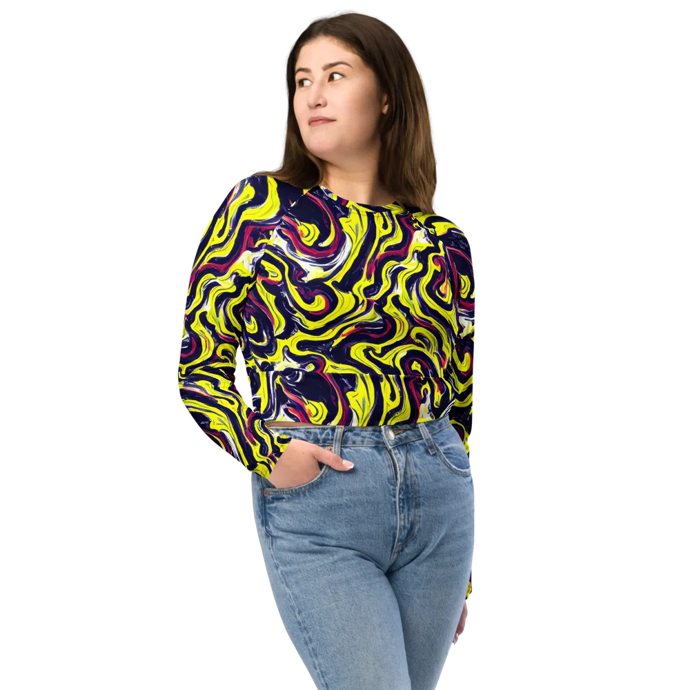 Citrus Thunder on Long Sleeve Crop Top — Front