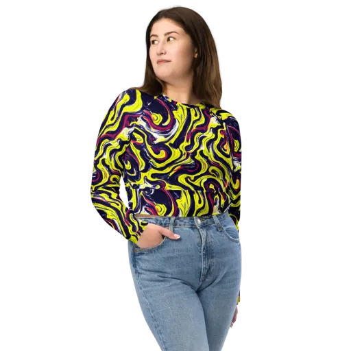 Citrus Thunder on a Long Sleeve Crop Top