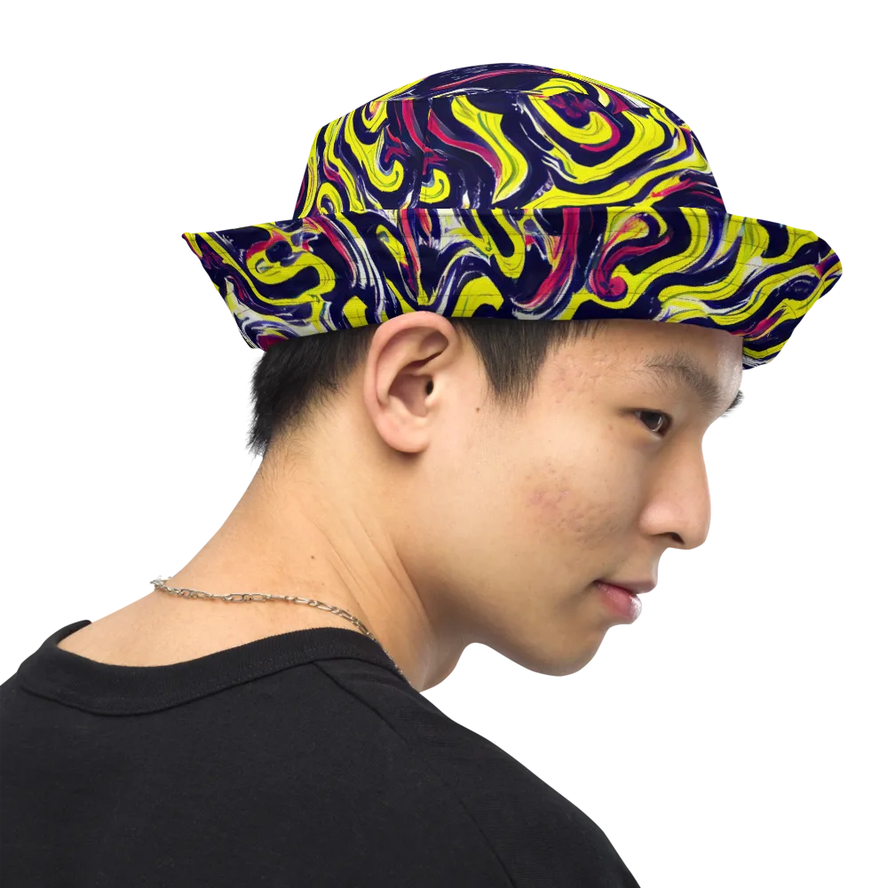 Citrus Thunder on Reversible Bucket Hat — Right Outside
