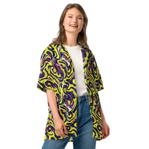 Citrus Thunder on a Button Shirt