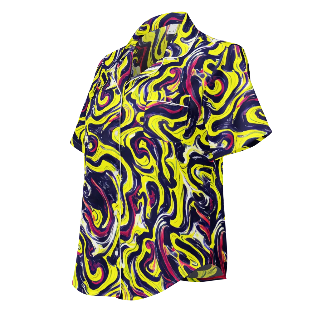 Citrus Thunder on Women's Short Sleeve Pajama Top — Left Front