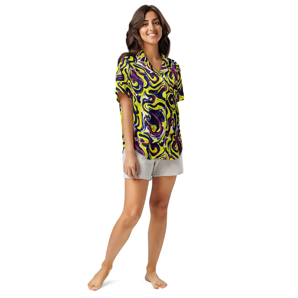 Citrus Thunder on Women's Short Sleeve Pajama Top — Front