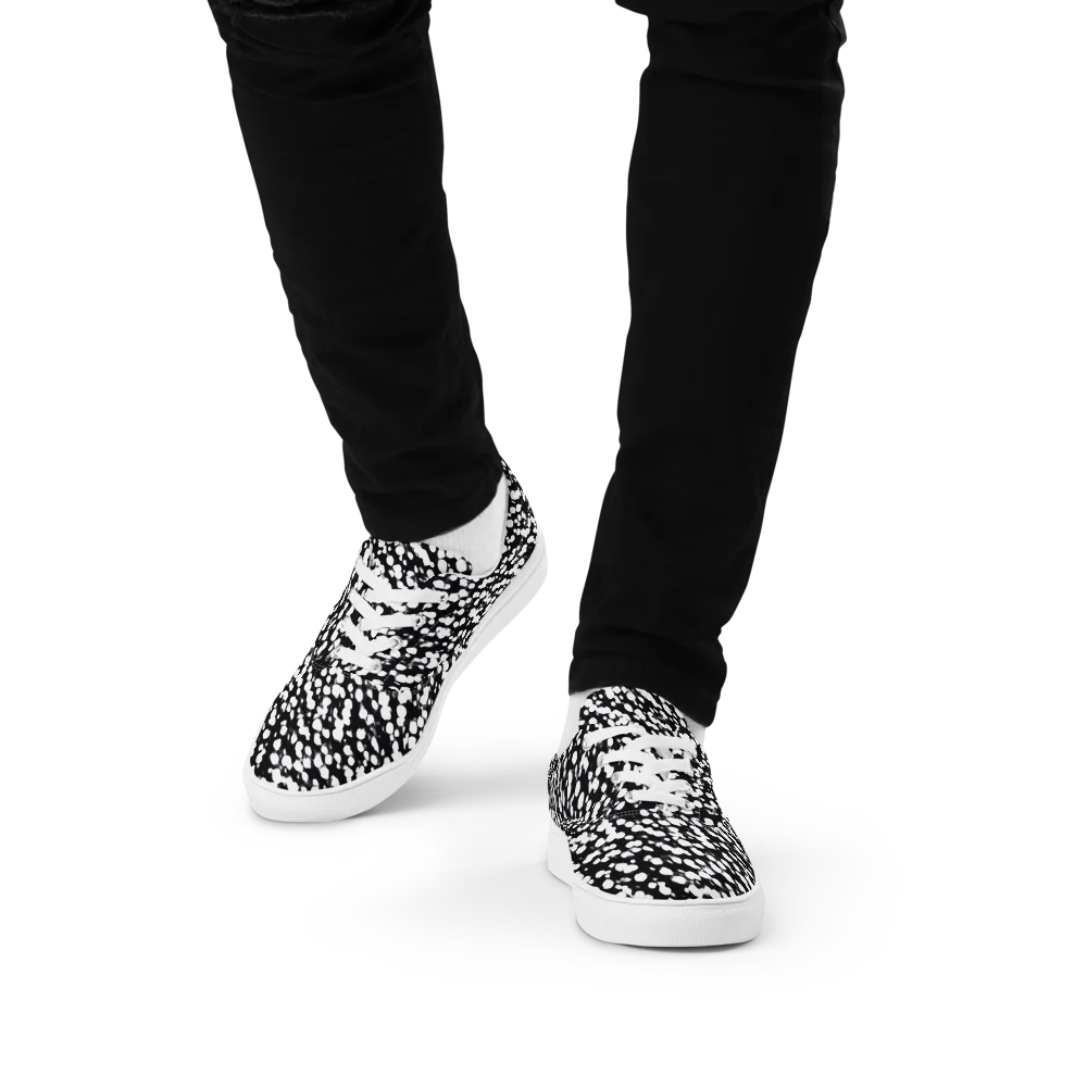 Inkstone Drift on Men's Lace-Up Canvas Shoes — Front