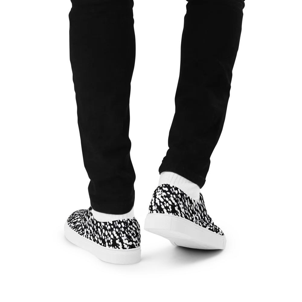 Inkstone Drift on Men's Lace-Up Canvas Shoes — Back