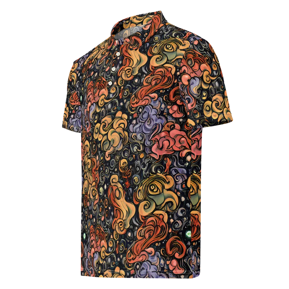 Psychedelic Brocade on Men's Slim Fit Polo Shirt — Left Front