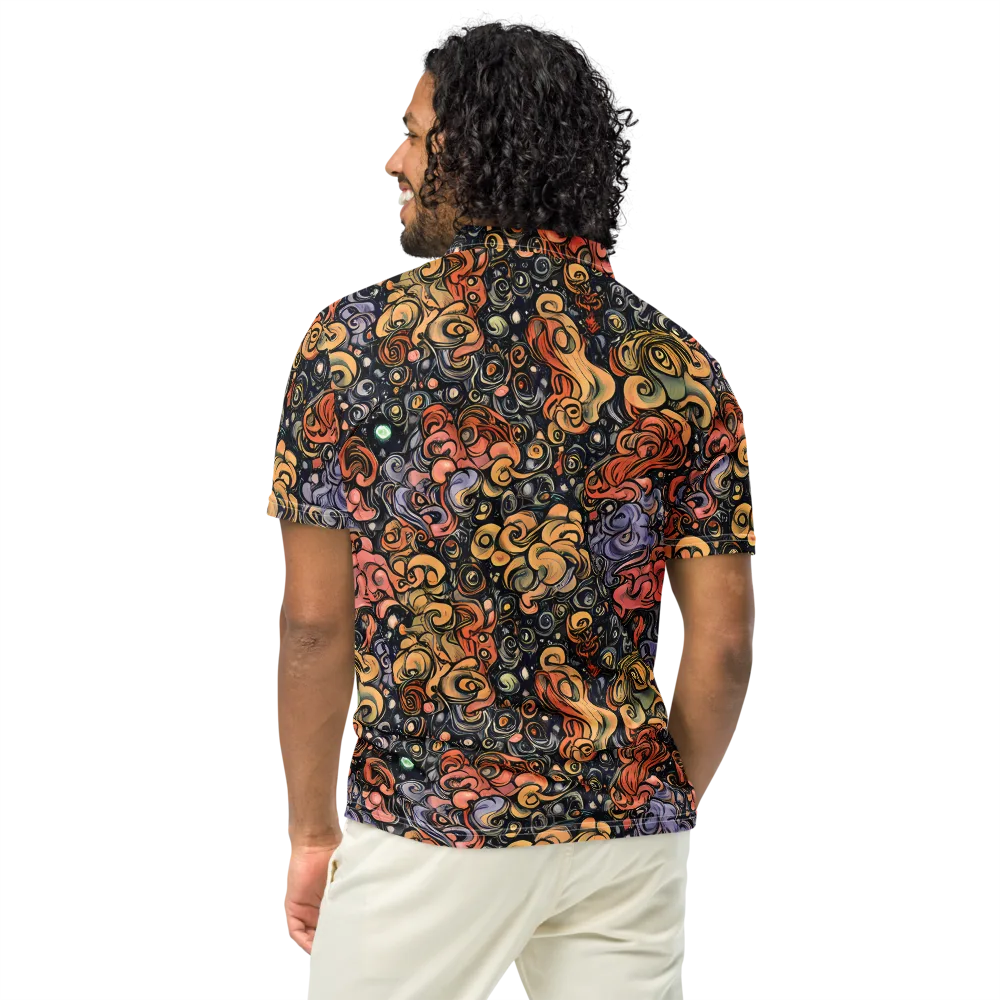 Psychedelic Brocade on Men's Slim Fit Polo Shirt — Back