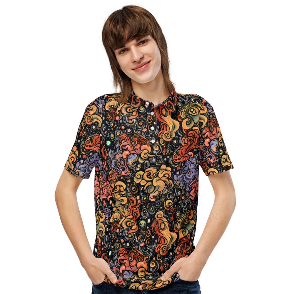 Psychedelic Brocade on Men's Slim Fit Polo Shirt — Front