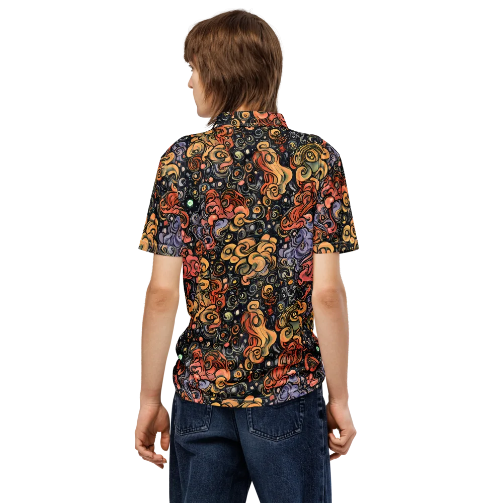 Psychedelic Brocade on Men's Slim Fit Polo Shirt — Back