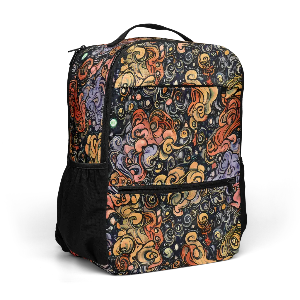 Psychedelic Brocade on Utility Backpack — Right Front