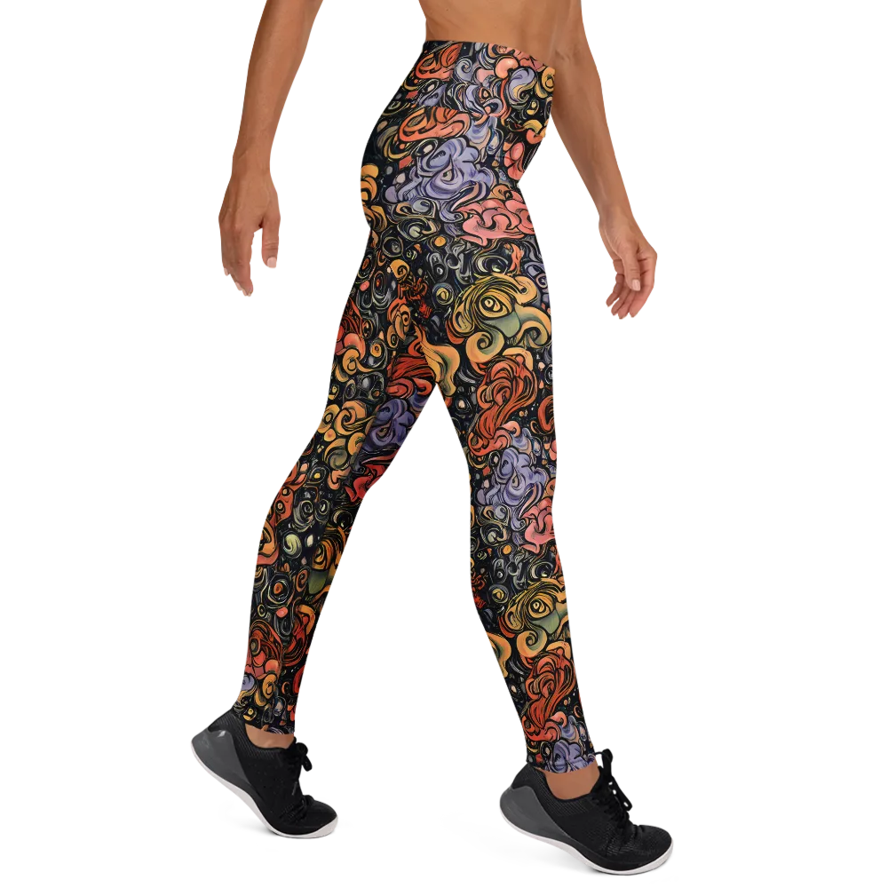 Psychedelic Brocade on Yoga Leggings — Right