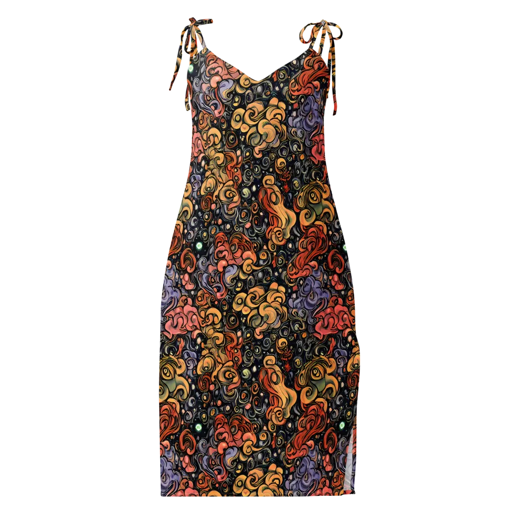 Psychedelic Brocade on Slip Dress — Front