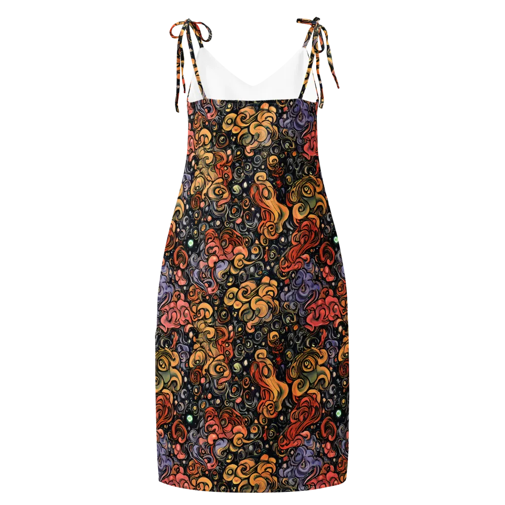 Psychedelic Brocade on Slip Dress — Back