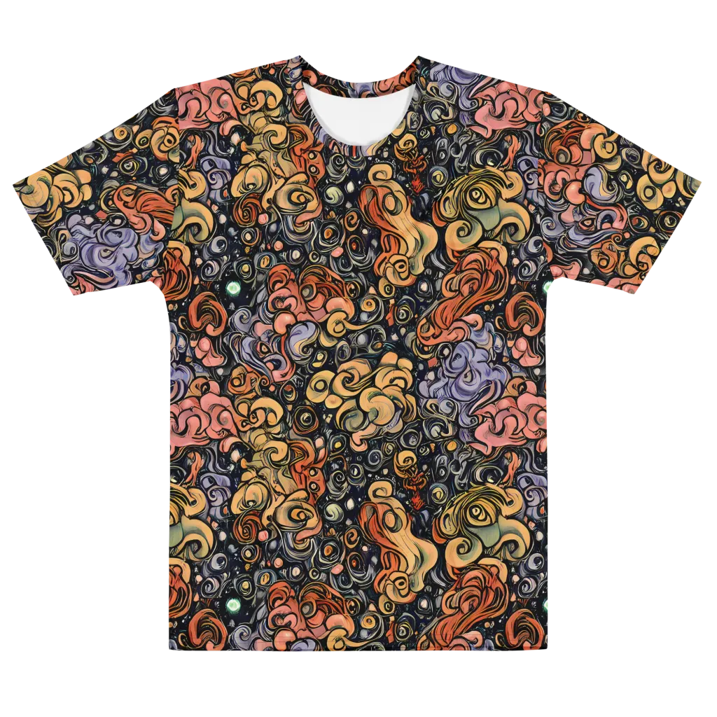 Psychedelic Brocade on Men's Cotton Crew Neck T-Shirt — Front