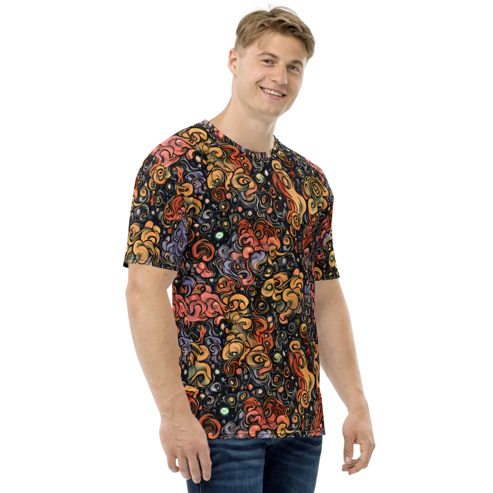 Psychedelic Brocade on Men's Crew Neck T-Shirt — Right