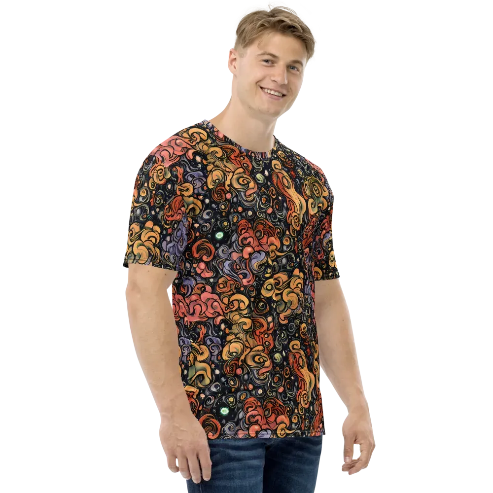 Psychedelic Brocade on Men's Crew Neck T-Shirt — Right