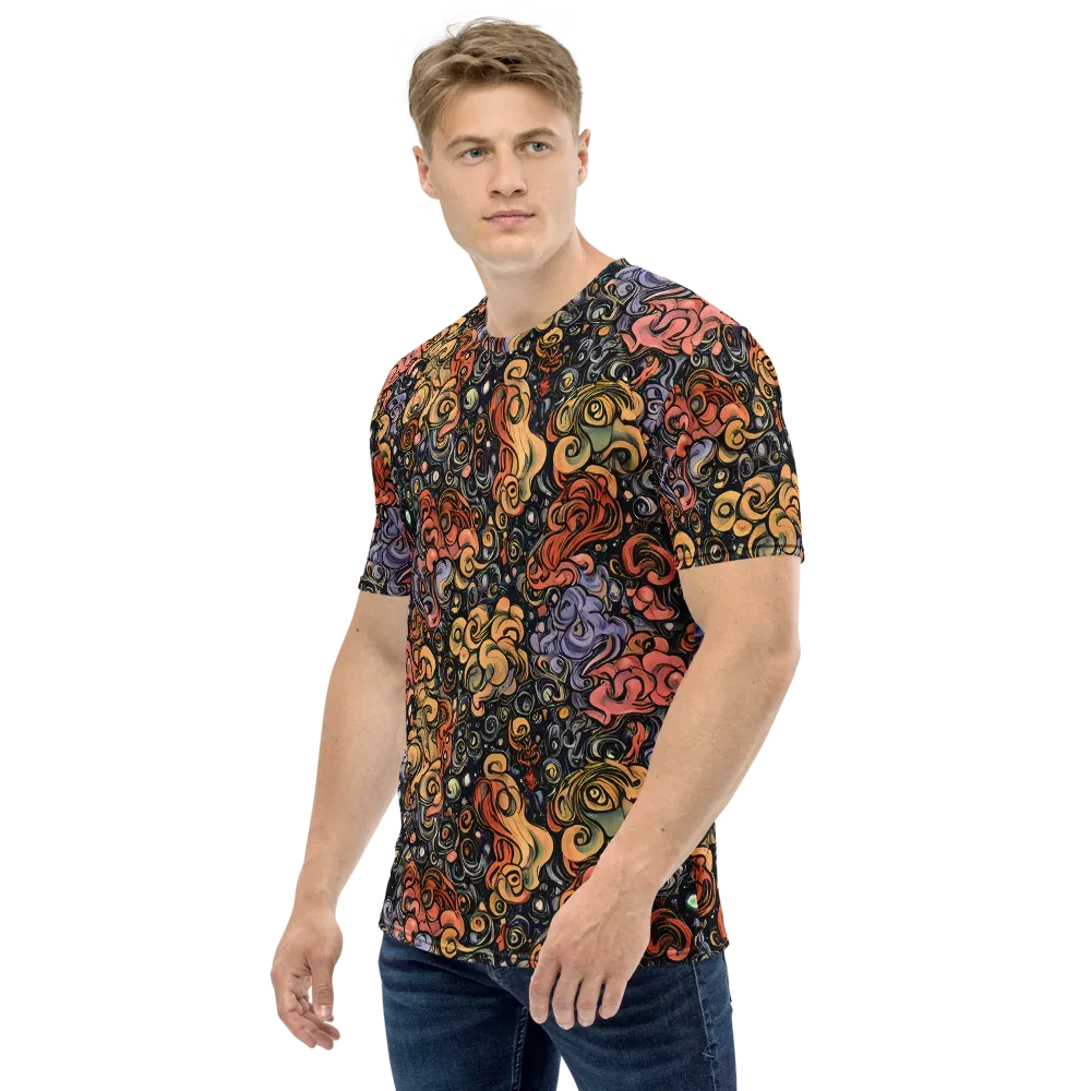 Psychedelic Brocade on Men's Crew Neck T-Shirt — Left
