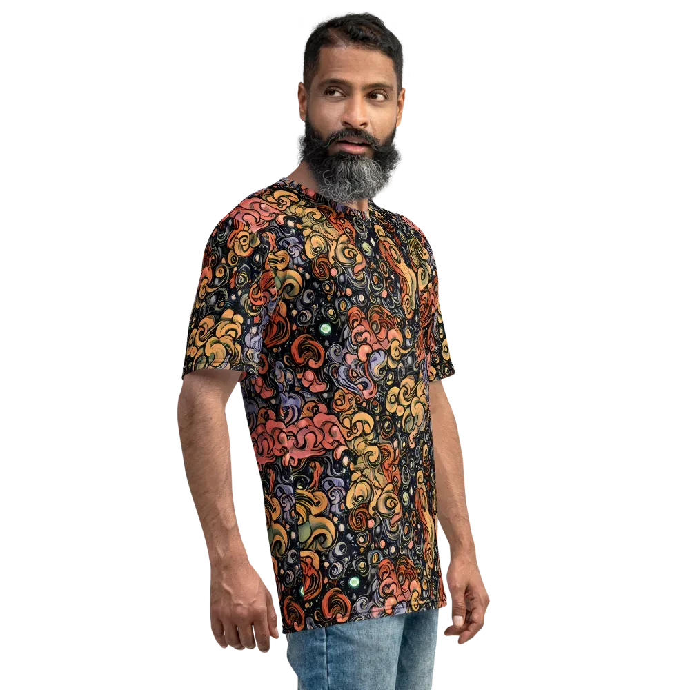 Psychedelic Brocade on Men's Crew Neck T-Shirt — Right